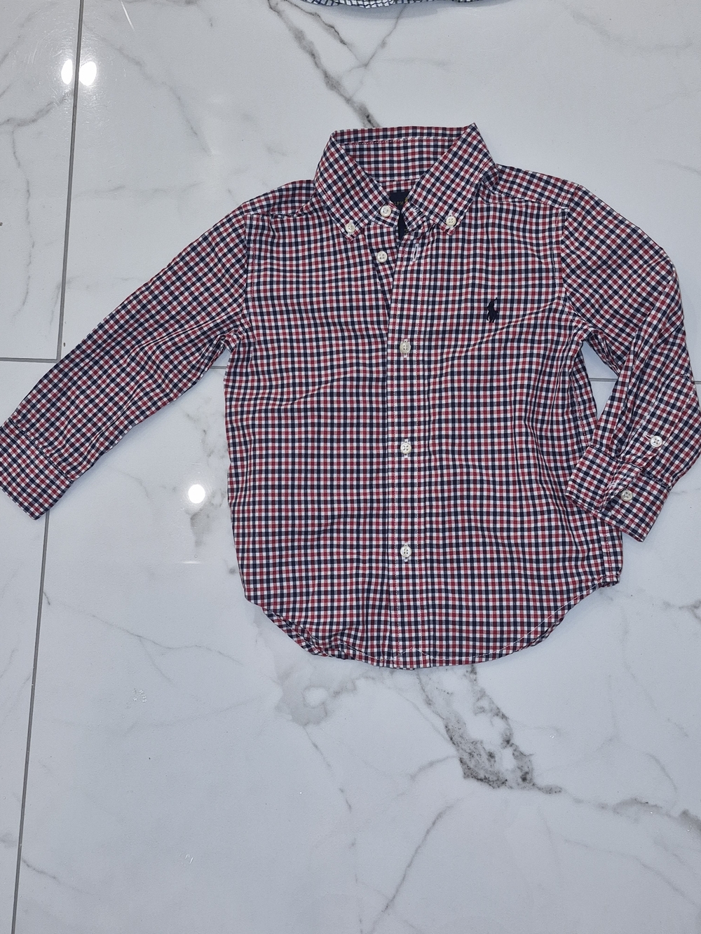 Ralph Lauren Red & Navy Gingham Button-Down Shirt
